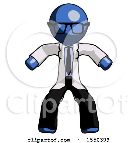 Blue Doctor Scientist Male Sumo Wrestling Power Pose by Leo Blanchette