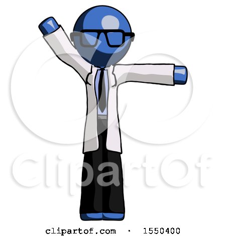 Blue Doctor Scientist Man Directing Traffic Right by Leo Blanchette