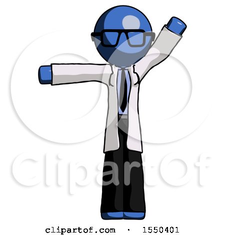 Blue Doctor Scientist Man Directing Traffic Left by Leo Blanchette