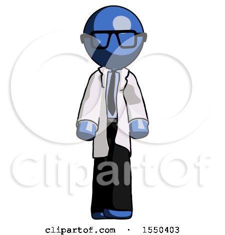 Blue Doctor Scientist Man Walking Front View by Leo Blanchette