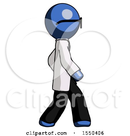 Blue Doctor Scientist Man Walking Right Side View by Leo Blanchette