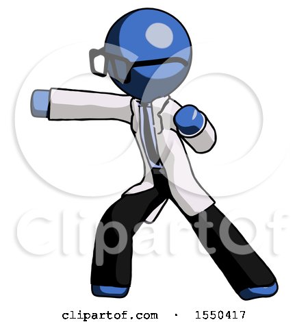 Blue Doctor Scientist Man Martial Arts Punch Left by Leo Blanchette
