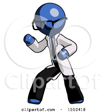 Blue Doctor Scientist Man Martial Arts Defense Pose Left by Leo Blanchette