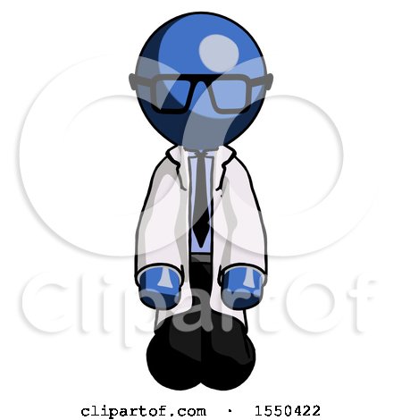 Blue Doctor Scientist Man Kneeling Front Pose by Leo Blanchette