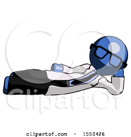 Blue Doctor Scientist Man Reclined on Side by Leo Blanchette