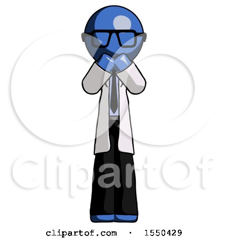 Blue Doctor Scientist Man Laugh, Giggle, or Gasp Pose by Leo Blanchette