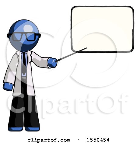 Blue Doctor Scientist Man Giving Presentation in Front of Dry-erase Board by Leo Blanchette