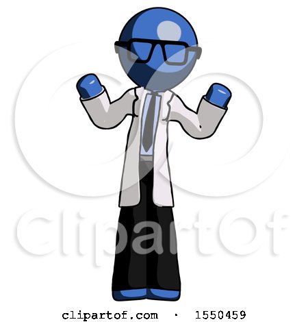 Blue Doctor Scientist Man Shrugging Confused by Leo Blanchette