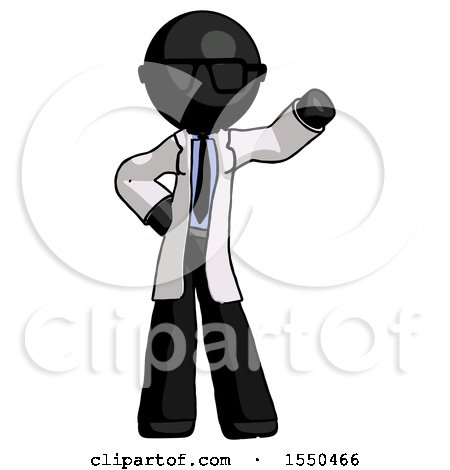 Black Doctor Scientist Man Waving Left Arm with Hand on Hip by Leo Blanchette