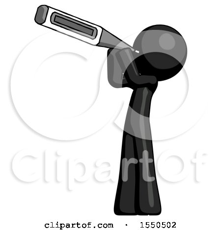 Black Design Mascot Man Thermometer in Mouth by Leo Blanchette