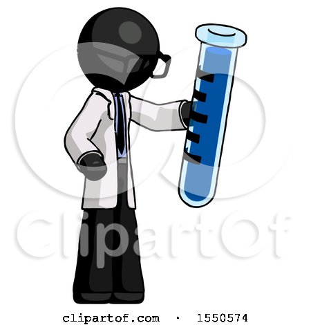 Black Doctor Scientist Man Holding Large Test Tube by Leo Blanchette