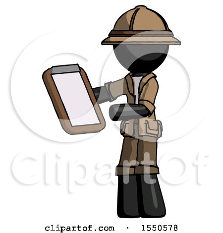 Black Explorer Ranger Man Reviewing Stuff on Clipboard by Leo Blanchette