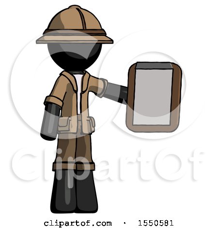 Black Explorer Ranger Man Showing Clipboard to Viewer by Leo Blanchette