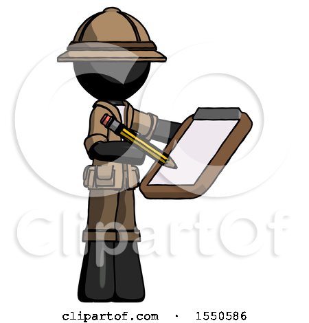 Black Explorer Ranger Man Using Clipboard and Pencil by Leo Blanchette