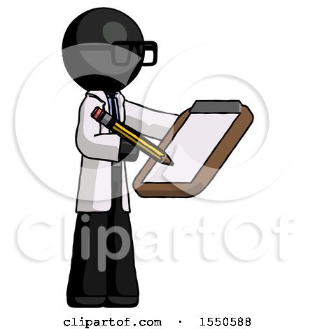 Black Doctor Scientist Man Using Clipboard and Pencil by Leo Blanchette