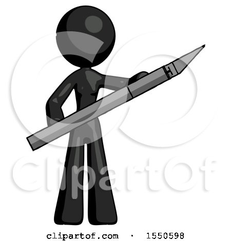 Black Design Mascot Woman Holding Large Scalpel by Leo Blanchette