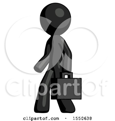 Black Design Mascot Man Walking with Briefcase to the Left by Leo Blanchette