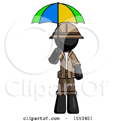Black Explorer Ranger Man Holding Umbrella Rainbow Colored by Leo Blanchette