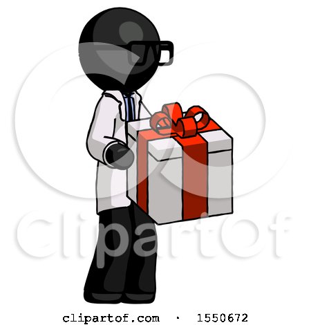 Black Doctor Scientist Man Giving a Present by Leo Blanchette