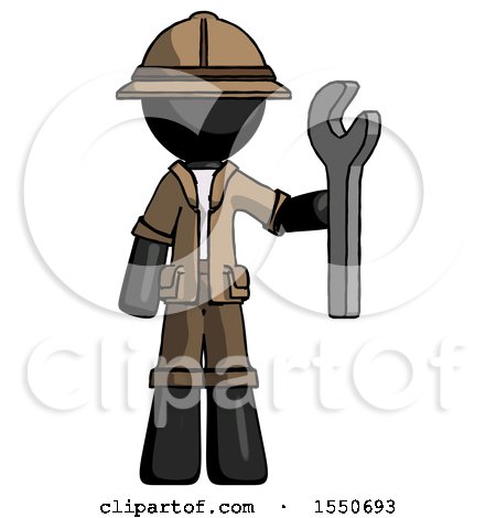 Black Explorer Ranger Man Holding Wrench Ready to Repair or Work by Leo Blanchette