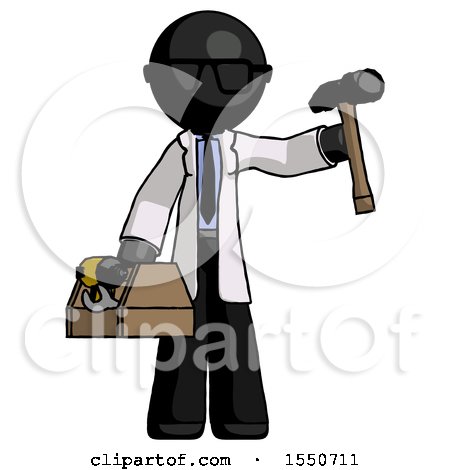 Black Doctor Scientist Man Holding Tools and Toolchest Ready to Work by Leo Blanchette