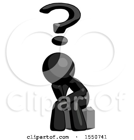 Black Design Mascot Man Thinker Question Mark Concept by Leo Blanchette