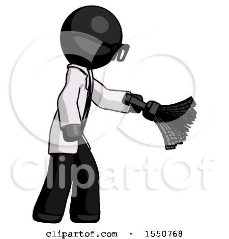 Black Doctor Scientist Man Dusting with Feather Duster Downwards by Leo Blanchette