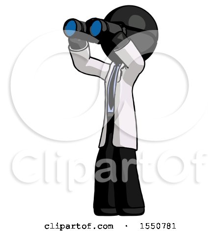 Black Doctor Scientist Man Looking Through Binoculars to the Left by Leo Blanchette