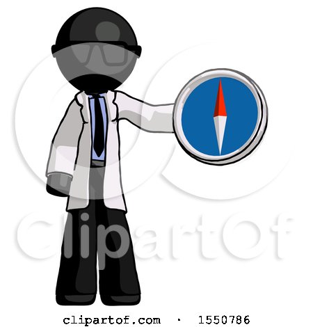 Black Doctor Scientist Man Holding a Large Compass by Leo Blanchette