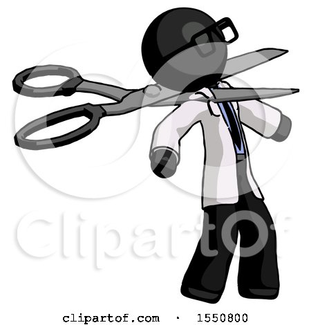 Black Doctor Scientist Man Scissor Beheading Office Worker Execution by Leo Blanchette