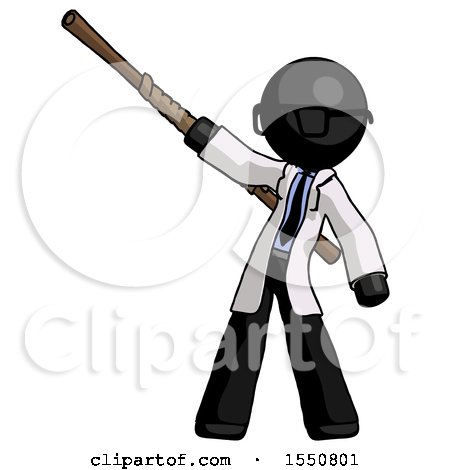 Black Doctor Scientist Man Bo Staff Pointing up Pose by Leo Blanchette