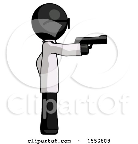 Black Doctor Scientist Man Firing a Handgun by Leo Blanchette