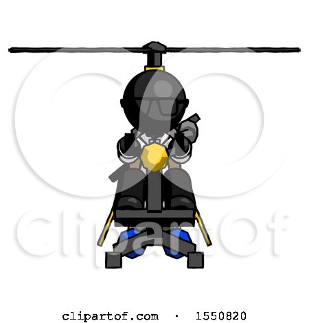 Black Doctor Scientist Man Flying in Gyrocopter Front View by Leo Blanchette