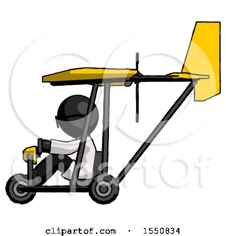 Black Doctor Scientist Man in Ultralight Aircraft Side View by Leo Blanchette