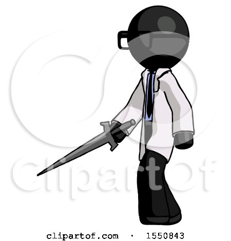 Black Doctor Scientist Man with Sword Walking Confidently by Leo Blanchette
