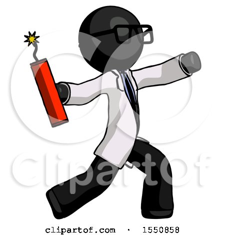 Black Doctor Scientist Man Throwing Dynamite by Leo Blanchette
