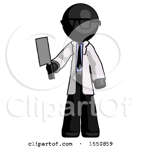 Black Doctor Scientist Man Holding Meat Cleaver by Leo Blanchette