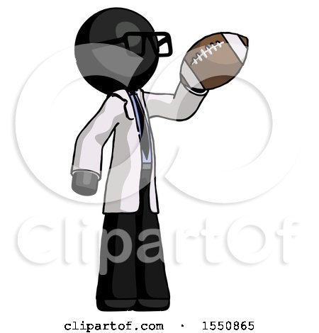 Black Doctor Scientist Man Holding Football up by Leo Blanchette