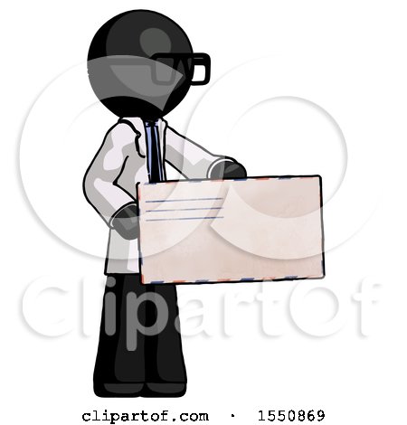 Black Doctor Scientist Man Presenting Large Envelope by Leo Blanchette