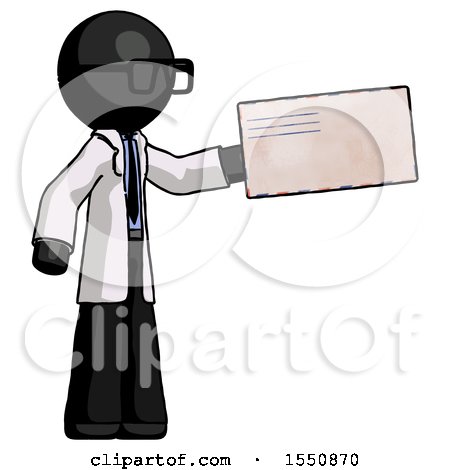 Black Doctor Scientist Man Holding Large Envelope by Leo Blanchette