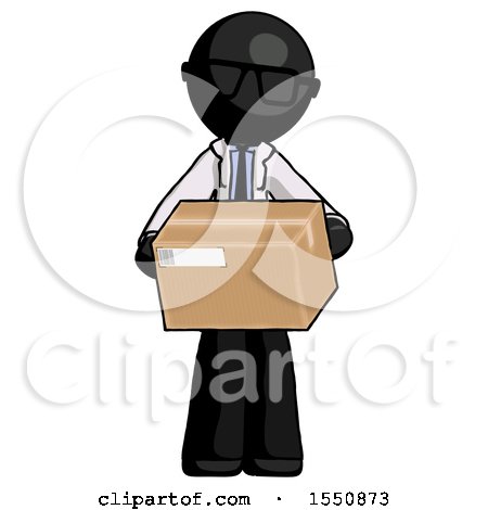 Black Doctor Scientist Man Holding Box Sent or Arriving in Mail by Leo Blanchette
