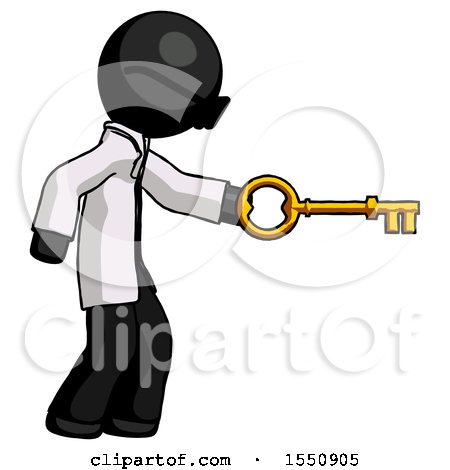 Black Doctor Scientist Man with Big Key of Gold Opening Something by Leo Blanchette