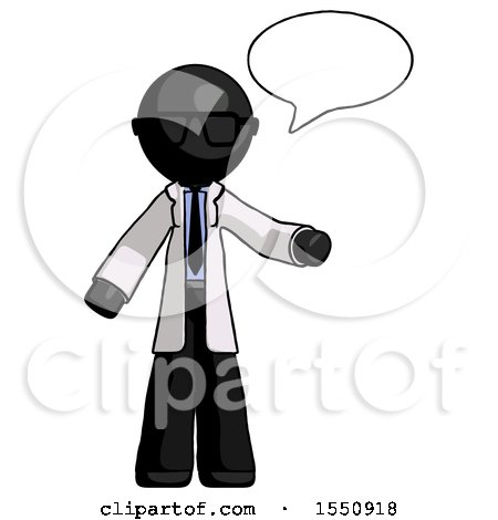 Black Doctor Scientist Man with Word Bubble Talking Chat Icon by Leo Blanchette