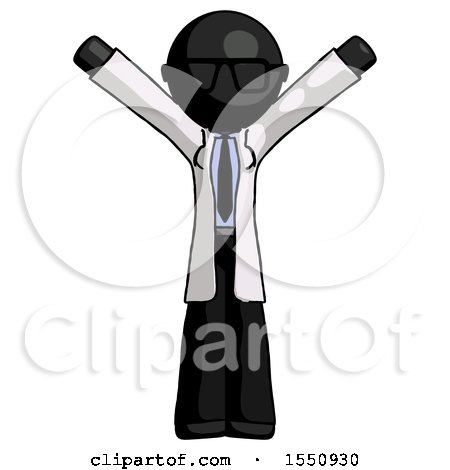 Black Doctor Scientist Man with Arms out Joyfully by Leo Blanchette