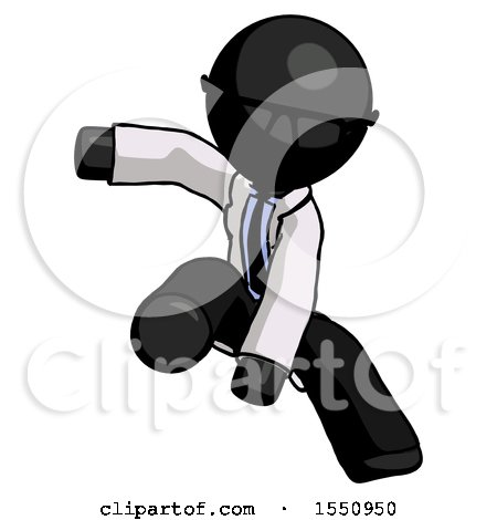 Black Doctor Scientist Man Action Hero Jump Pose by Leo Blanchette