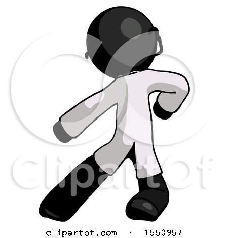 Black Doctor Scientist Man Karate Defense Pose Left by Leo Blanchette