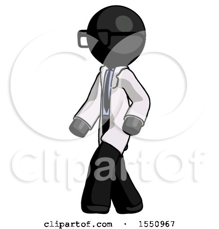 Black Doctor Scientist Man Man Walking Turned Left Front View by Leo Blanchette