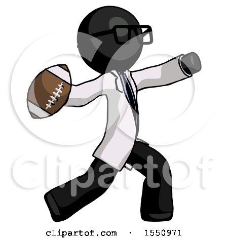 Black Doctor Scientist Man Throwing Football by Leo Blanchette
