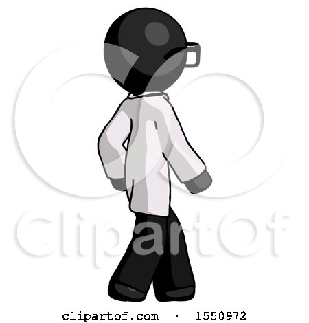 Black Doctor Scientist Man Walking Away Direction Right View by Leo Blanchette