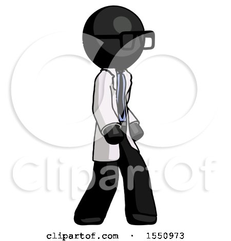 Black Doctor Scientist Man Walking Turned Right Front View by Leo Blanchette